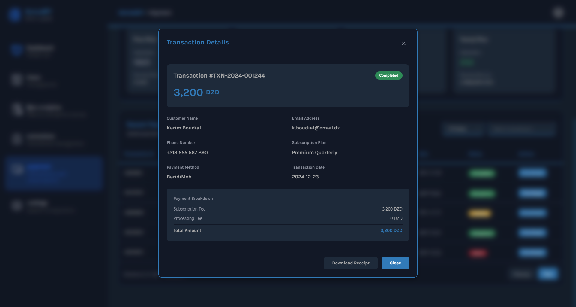 Transaction Details