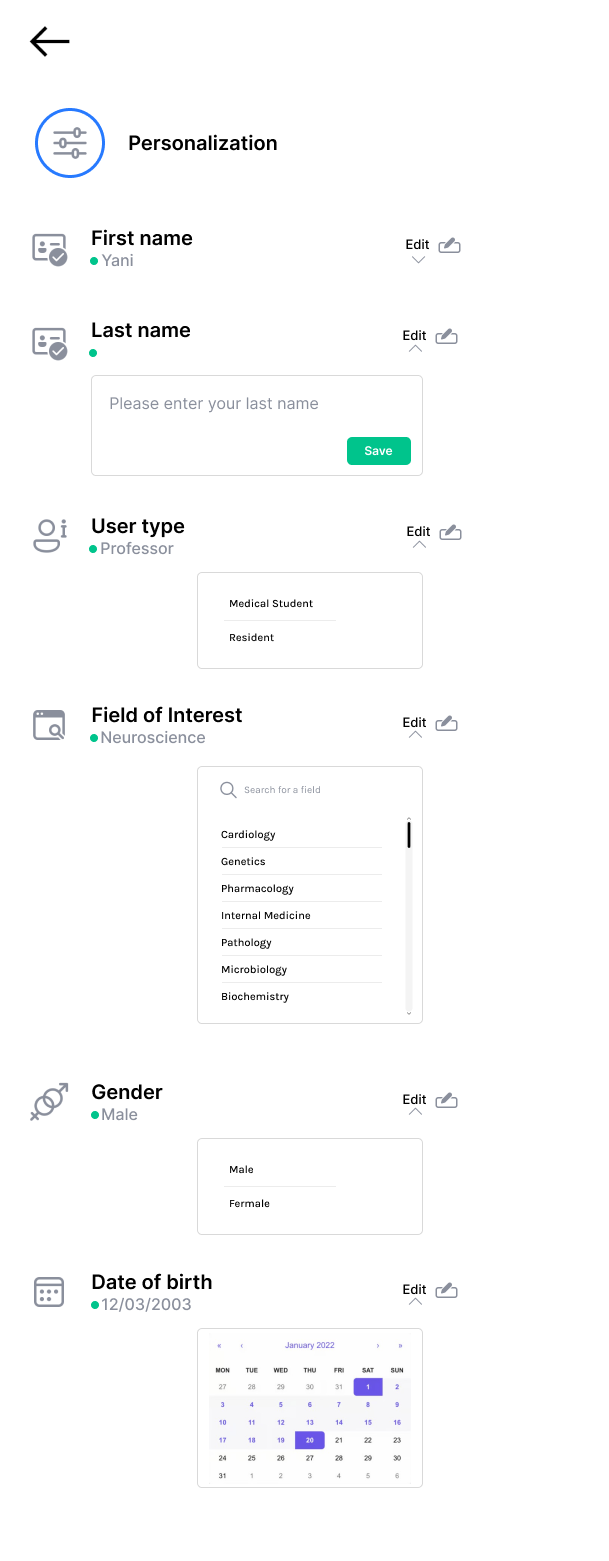 Profile Settings